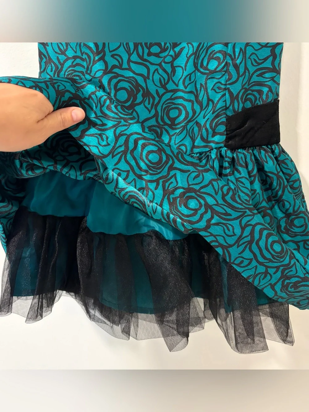 Gymboree Emerald Party Duppioni Dress Velvet Bow 5T
